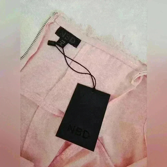 NBD NWT Revolve Pink Lace Strapless Mini - Picture 5 of 8